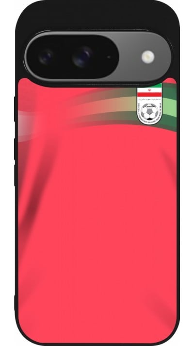 Coque Google Pixel 9 / Pixel 9 Pro - Silicone rigide noir Maillot de football Iran 2022 personnalisable