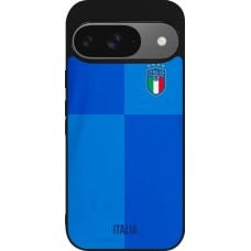 Coque Google Pixel 9 / Pixel 9 Pro - Silicone rigide noir Maillot de football Italie 2022 personnalisable