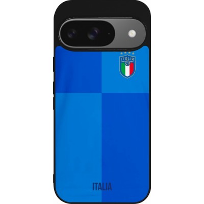 Coque Google Pixel 9 / Pixel 9 Pro - Silicone rigide noir Maillot de football Italie 2022 personnalisable