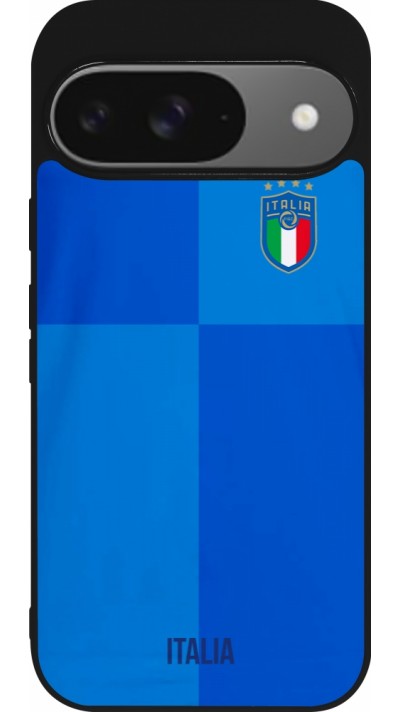 Coque Google Pixel 9 / Pixel 9 Pro - Silicone rigide noir Maillot de football Italie 2022 personnalisable