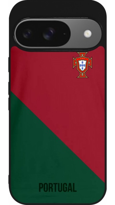 Coque Google Pixel 9 / Pixel 9 Pro - Silicone rigide noir Maillot de football Portugal 2022