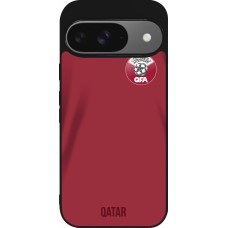 Coque Google Pixel 9 / Pixel 9 Pro - Silicone rigide noir Maillot de football Qatar 2022 personnalisable