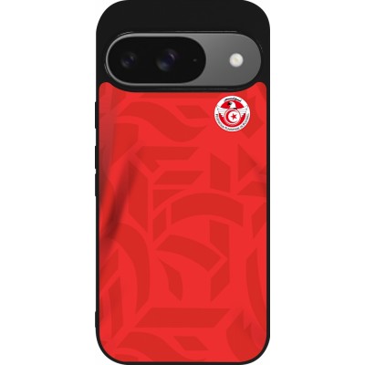 Coque Google Pixel 9 / Pixel 9 Pro - Silicone rigide noir Maillot de football Tunisie 2022 personnalisable