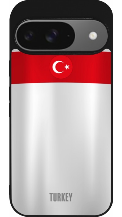 Google Pixel 9 / Pixel 9 Pro Case Hülle - Silikon schwarz Türkei personalisierbares Fussballtrikot