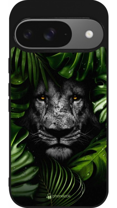 Coque Google Pixel 9 / Pixel 9 Pro - Silicone rigide noir Forest Lion