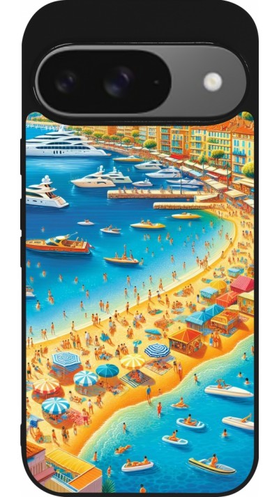 Coque Google Pixel 9 / Pixel 9 Pro - Silicone rigide noir French Riviera People