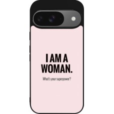 Coque Google Pixel 9 / Pixel 9 Pro - Silicone rigide noir I am a woman