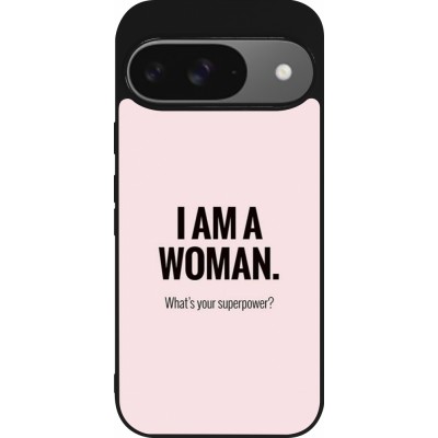 Coque Google Pixel 9 / Pixel 9 Pro - Silicone rigide noir I am a woman