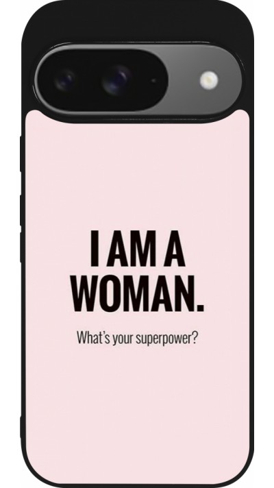 Coque Google Pixel 9 / Pixel 9 Pro - Silicone rigide noir I am a woman