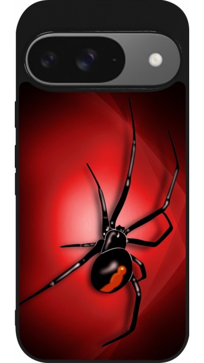 Coque Google Pixel 9 / Pixel 9 Pro - Silicone rigide noir Halloween 2023 spider black widow