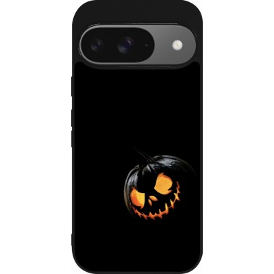 Coque Google Pixel 9 / Pixel 9 Pro - Silicone rigide noir Halloween 2023 discreet pumpkin