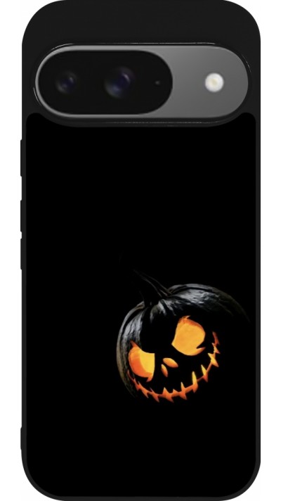 Coque Google Pixel 9 / Pixel 9 Pro - Silicone rigide noir Halloween 2023 discreet pumpkin