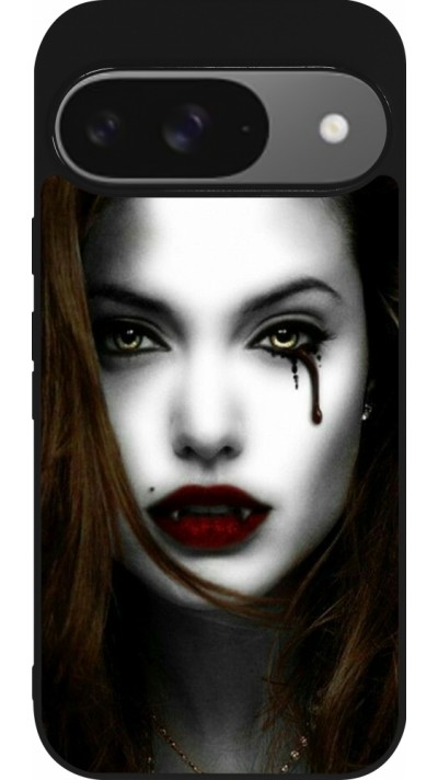 Coque Google Pixel 9 / Pixel 9 Pro - Silicone rigide noir Halloween 2023 gothic vampire