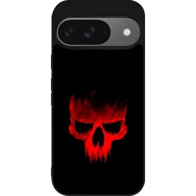 Coque Google Pixel 9 / Pixel 9 Pro - Silicone rigide noir Halloween 2023 scary skull