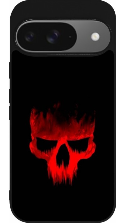 Coque Google Pixel 9 / Pixel 9 Pro - Silicone rigide noir Halloween 2023 scary skull