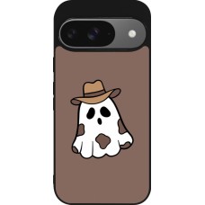 Coque Google Pixel 9 / Pixel 9 Pro - Silicone rigide noir Halloween 2024 cowboy ghost