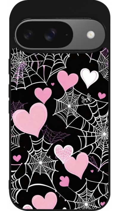 Coque Google Pixel 9 / Pixel 9 Pro - Silicone rigide noir Halloween 2024 girly