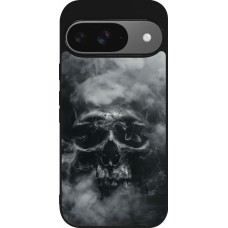 Coque Google Pixel 9 / Pixel 9 Pro - Silicone rigide noir Halloween 2024 smoky skull