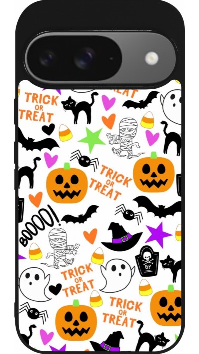 Coque Google Pixel 9 / Pixel 9 Pro - Silicone rigide noir Halloween 2024 trick or treat