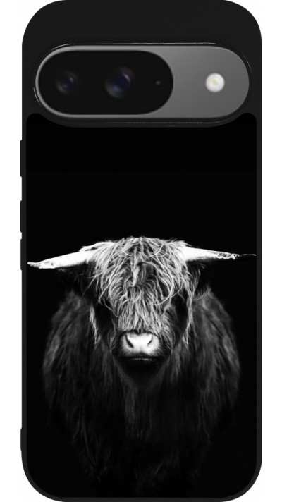 Coque Google Pixel 9 / Pixel 9 Pro - Silicone rigide noir Highland calf black