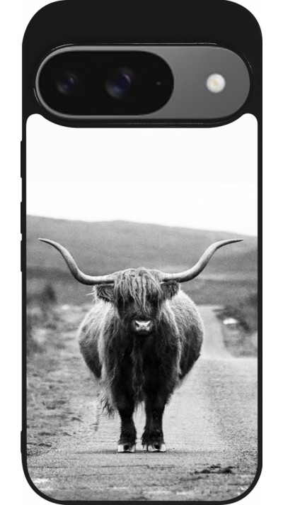 Coque Google Pixel 9 / Pixel 9 Pro - Silicone rigide noir Highland cattle