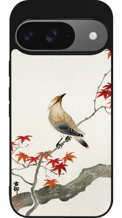 Coque Google Pixel 9 / Pixel 9 Pro - Silicone rigide noir Japanese Bird