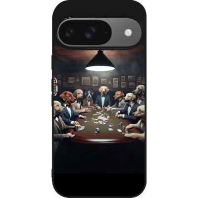 Coque Google Pixel 9 / Pixel 9 Pro - Silicone rigide noir Les pokerdogs