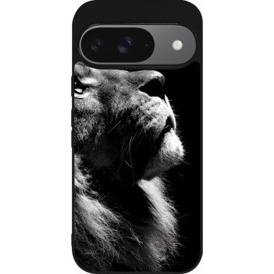 Coque Google Pixel 9 / Pixel 9 Pro - Silicone rigide noir Lion looking up