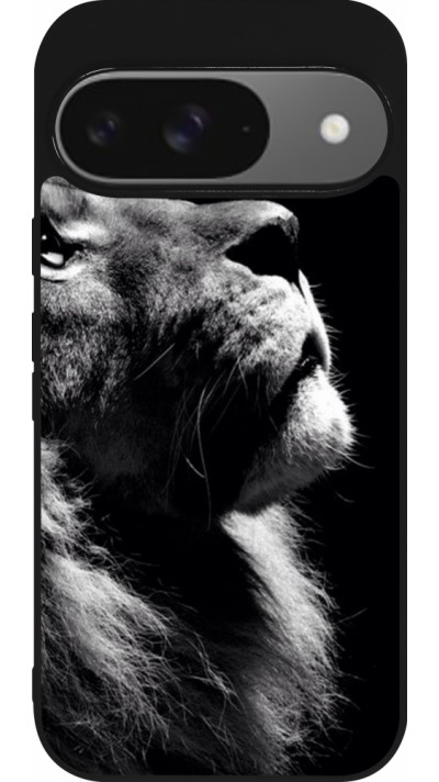 Coque Google Pixel 9 / Pixel 9 Pro - Silicone rigide noir Lion looking up