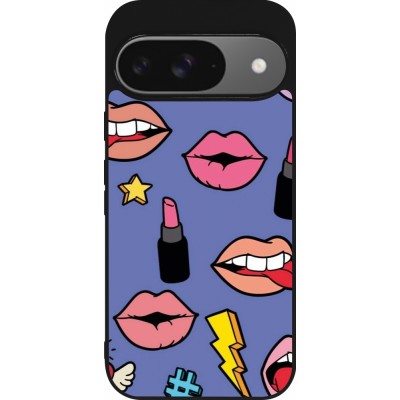 Coque Google Pixel 9 / Pixel 9 Pro - Silicone rigide noir Lips and lipgloss