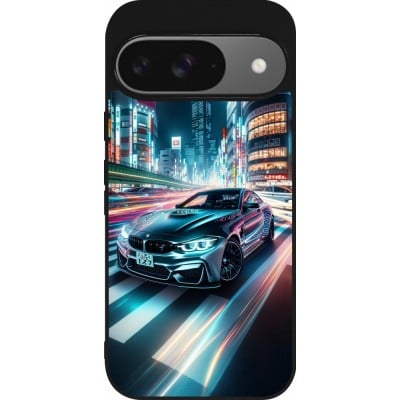 Coque Google Pixel 9 / Pixel 9 Pro - Silicone rigide noir BMW M4 Tokyo Night