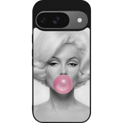 Coque Google Pixel 9 / Pixel 9 Pro - Silicone rigide noir Marilyn Bubble