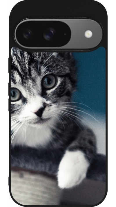 Coque Google Pixel 9 / Pixel 9 Pro - Silicone rigide noir Meow 23