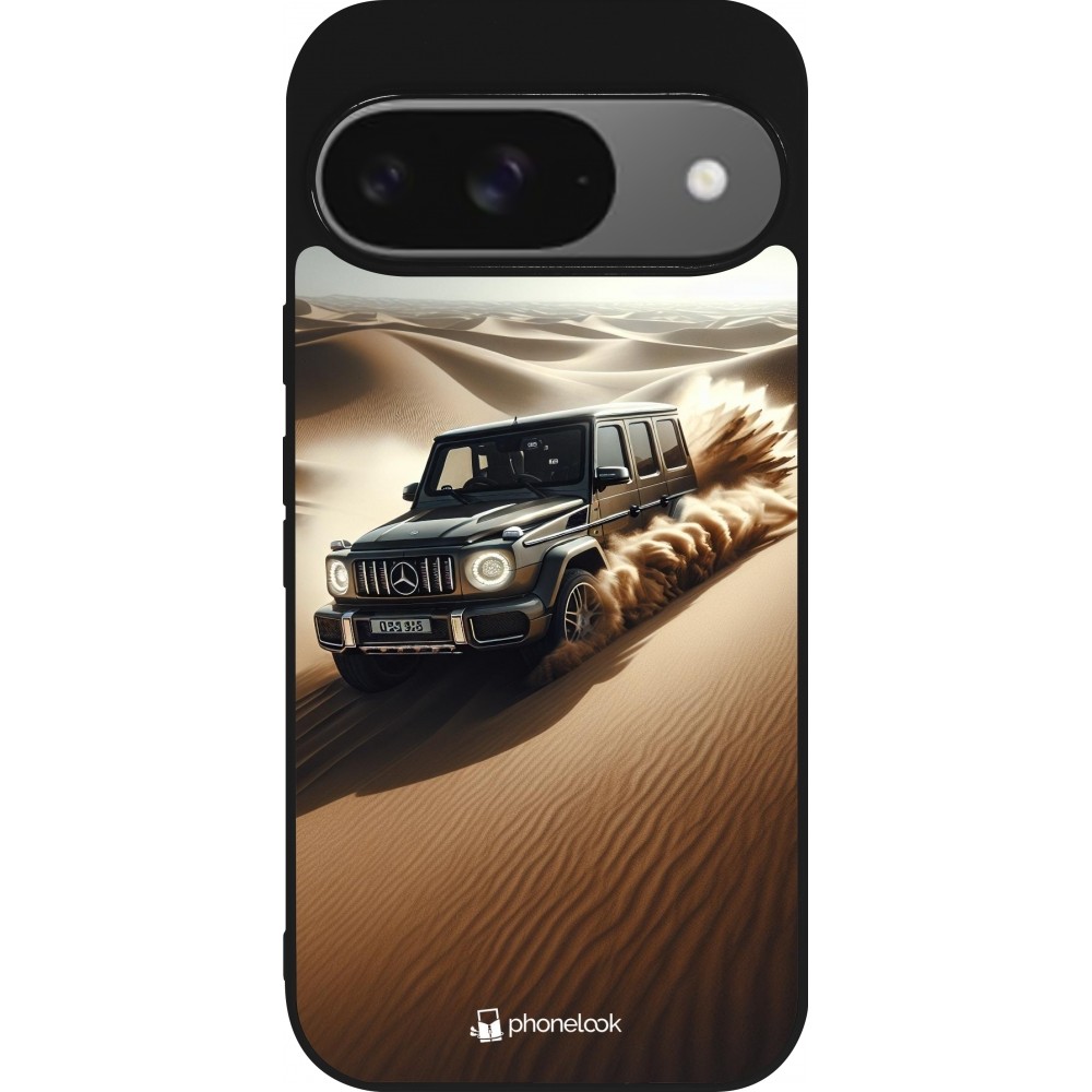 Coque Google Pixel 9 / Pixel 9 Pro - Silicone rigide noir Mercedes G Drift Desert