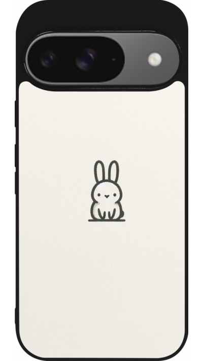 Coque Google Pixel 9 / Pixel 9 Pro - Silicone rigide noir Minimal bunny cutie