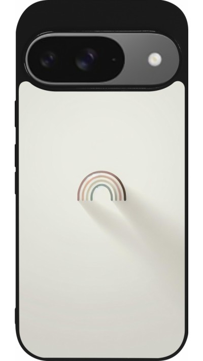 Coque Google Pixel 9 / Pixel 9 Pro - Silicone rigide noir Mini Rainbow Minimal