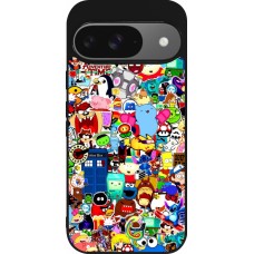 Coque Google Pixel 9 / Pixel 9 Pro - Silicone rigide noir Mixed cartoons