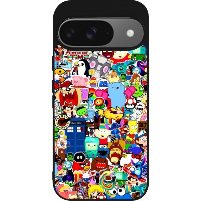 Coque Google Pixel 9 / Pixel 9 Pro - Silicone rigide noir Mixed cartoons