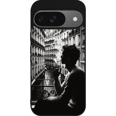 Coque Google Pixel 9 / Pixel 9 Pro - Silicone rigide noir Parisian Smoker