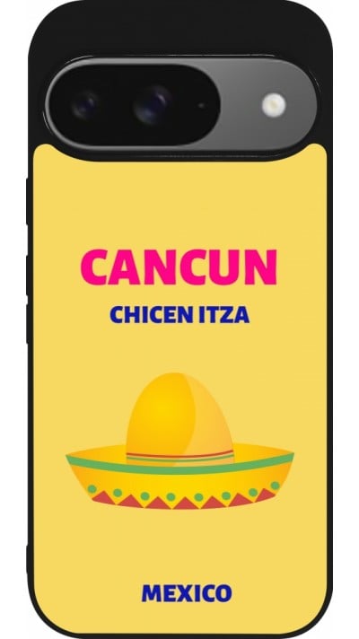 Coque Google Pixel 9 / Pixel 9 Pro - Silicone rigide noir Pop Summer Destination Cancun