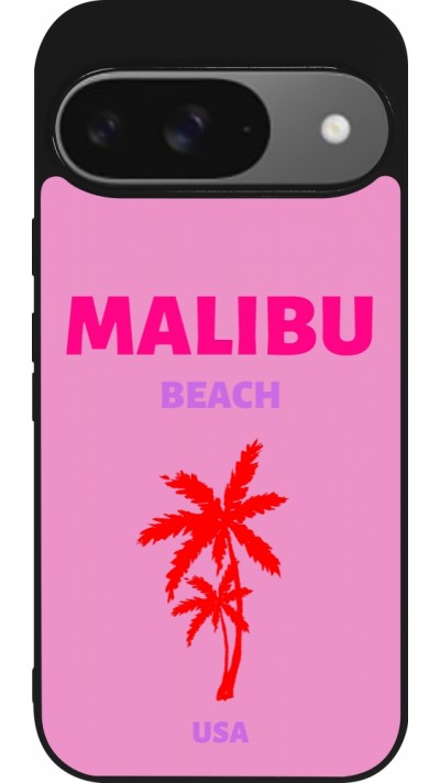 Coque Google Pixel 9 / Pixel 9 Pro - Silicone rigide noir Pop Summer Destination Malibu