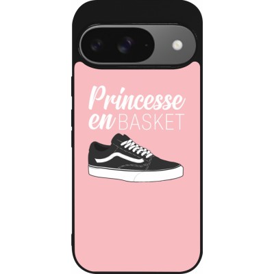 Coque Google Pixel 9 / Pixel 9 Pro - Silicone rigide noir princesse en basket