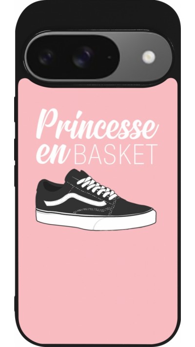 Coque Google Pixel 9 / Pixel 9 Pro - Silicone rigide noir princesse en basket