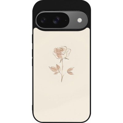 Coque Google Pixel 9 / Pixel 9 Pro - Silicone rigide noir Sable Rose Minimaliste