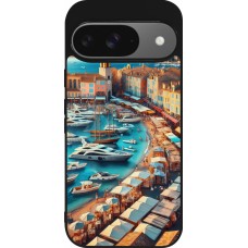 Coque Google Pixel 9 / Pixel 9 Pro - Silicone rigide noir Saint-Tropez Beach