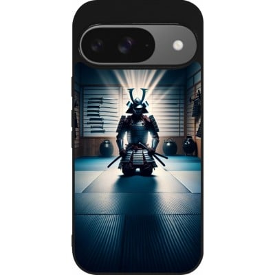 Coque Google Pixel 9 / Pixel 9 Pro - Silicone rigide noir Samouraï en prière