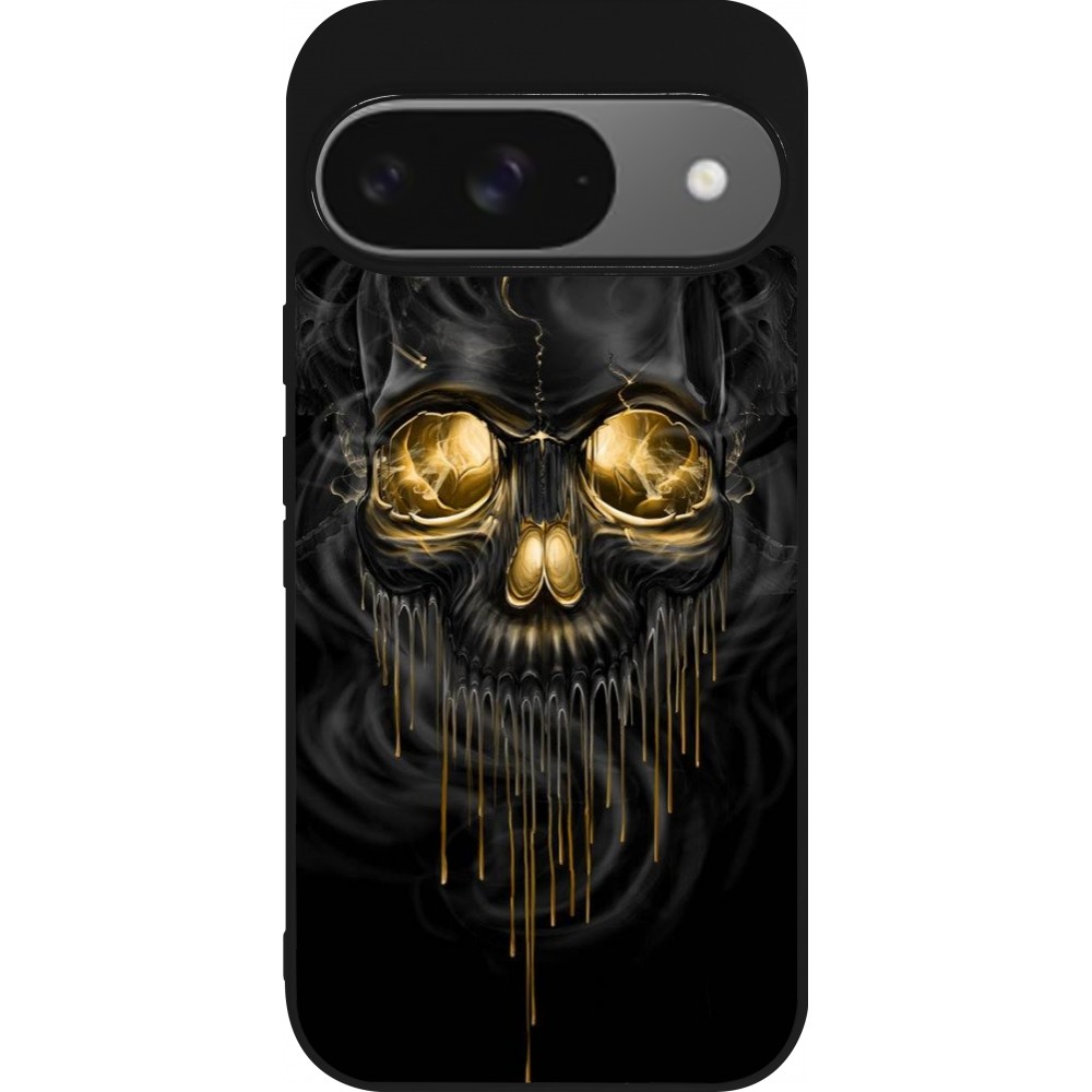 Coque Google Pixel 9 / Pixel 9 Pro - Silicone rigide noir Skull 02