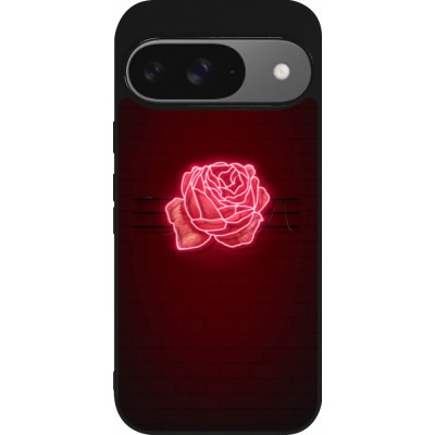 Coque Google Pixel 9 / Pixel 9 Pro - Silicone rigide noir Spring 23 neon rose