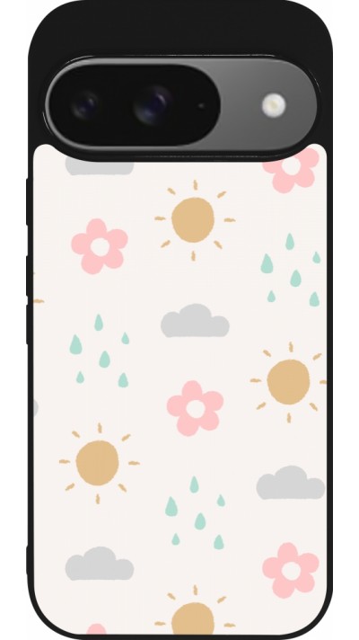 Coque Google Pixel 9 / Pixel 9 Pro - Silicone rigide noir Spring 23 weather