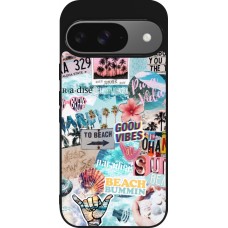 Coque Google Pixel 9 / Pixel 9 Pro - Silicone rigide noir Summer 20 collage